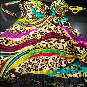 Multicolor Leopard Print Dress